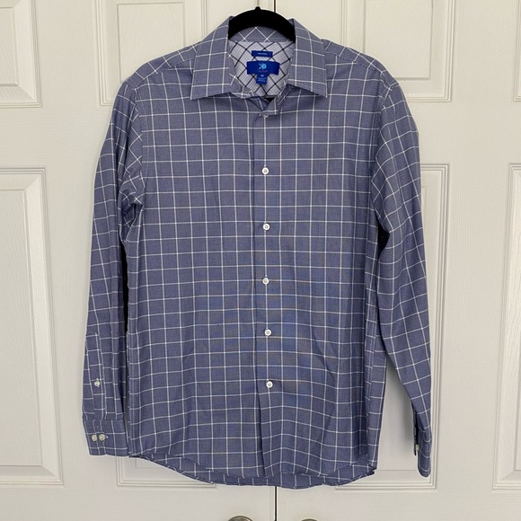 Egara Other - Egara Non Iron Slim Fit Blue/White Dress Shirt